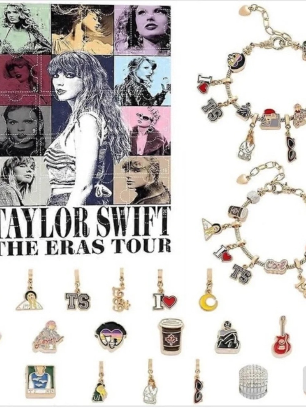 Taylor Swift Eras Tour Inspired Charm Advent Calendar Bracelet Set